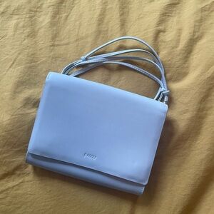 Baggu leather compact purse, light blue